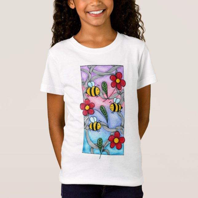cute cartoon print t-shirt for girls (Front)