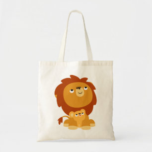 Cute Cartoon Protective Dad Lion and Cub Bag
