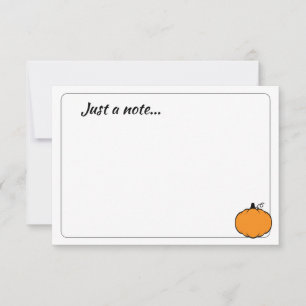 Cute Cartoon Pumpkin Custom Just a Note Card