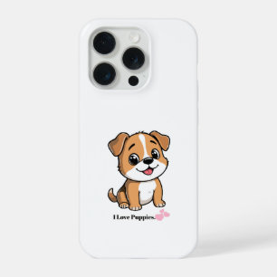 Cute Cartoon Puppy Dog with Hearts Phone Case