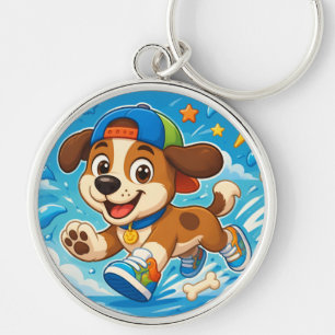 Cute Cartoon Puppy Kids Key Ring