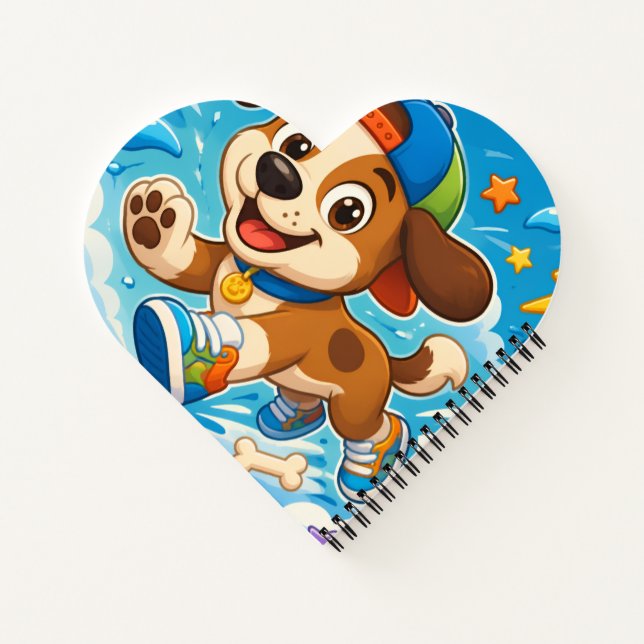 Cute Cartoon Puppy Kids  Notebook (Back)