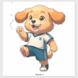 Cute Cartoon Puppy Soccer Player