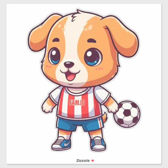 Cute Cartoon Puppy Soccer Player (Sheet)
