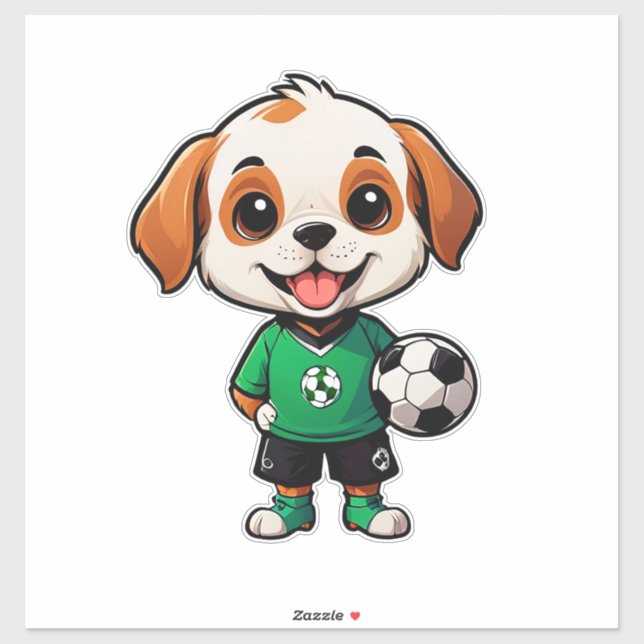 Cute Cartoon Puppy Soccer Player (Sheet)