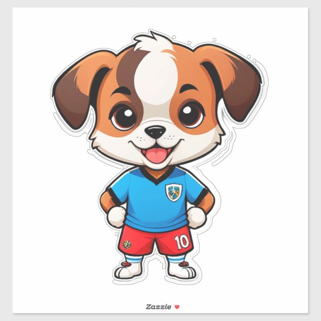Cute Cartoon Puppy Soccer Player (Sheet)
