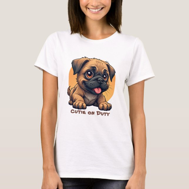 Cute Cartoon Puppy T-Shirt (Front)