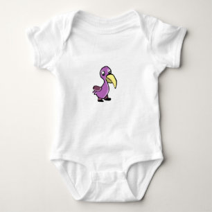 Cute Cartoon Purple Bird Baby Bodysuit