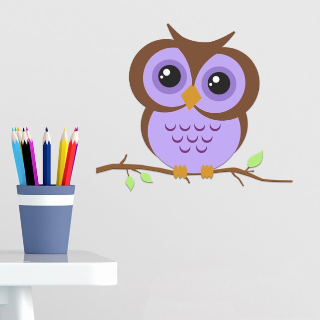 Cute Cartoon Purple Owl Vinyl Sticker (Creator Uploaded)