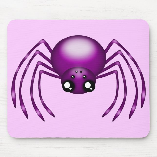 Cute Cartoon Purple Spider Mousemats (Front)