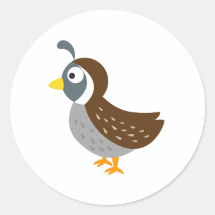 Cute Cartoon Quail Classic Round Sticker