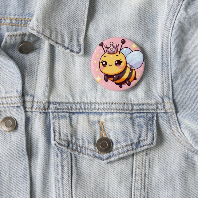 Cute Cartoon Queen Bee 6 Cm Round Badge (In Situ)