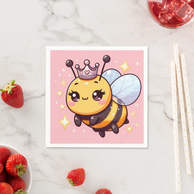 Cute Cartoon Queen Bee Napkin (Insitu)