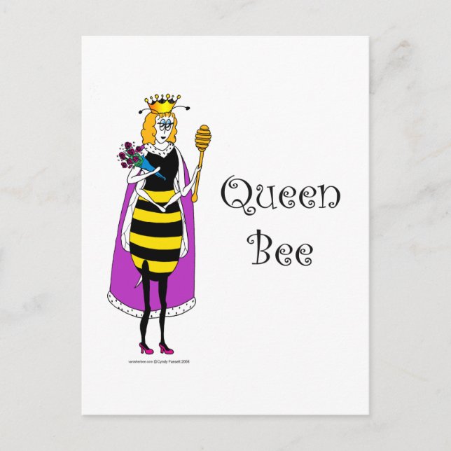 Cute cartoon Queen Bee Postcard (Front)