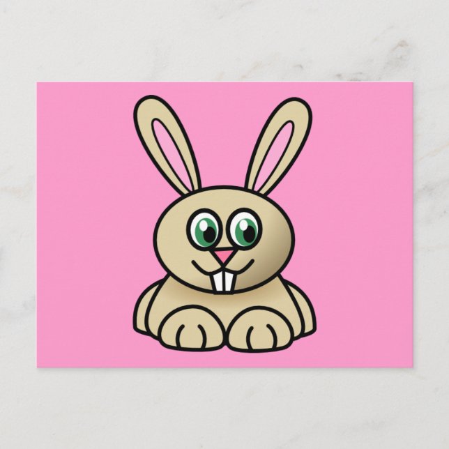 Cute Cartoon Rabbit Postcard (Front)