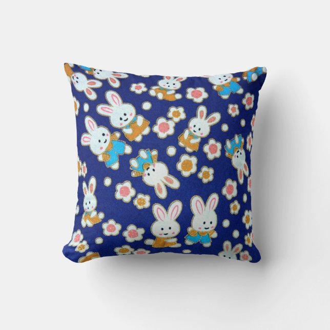 Cute Cartoon Rabbits Cushion (Front)