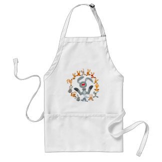 Cute Cartoon Rabbits Mandala Apron