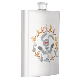 Cute Cartoon Rabbits Mandala Classic Flask