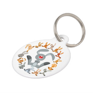 Cute Cartoon Rabbits Mandala Dog Tag