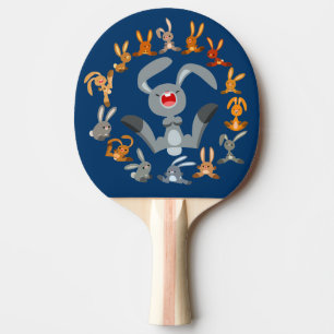 Cute Cartoon Rabbits Mandala Ping Pong Paddle