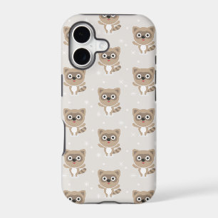 Cute Cartoon raccoons Winter Pattern