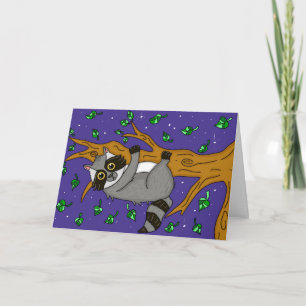 Cute Cartoon Racoon, How's it Hanging? Card