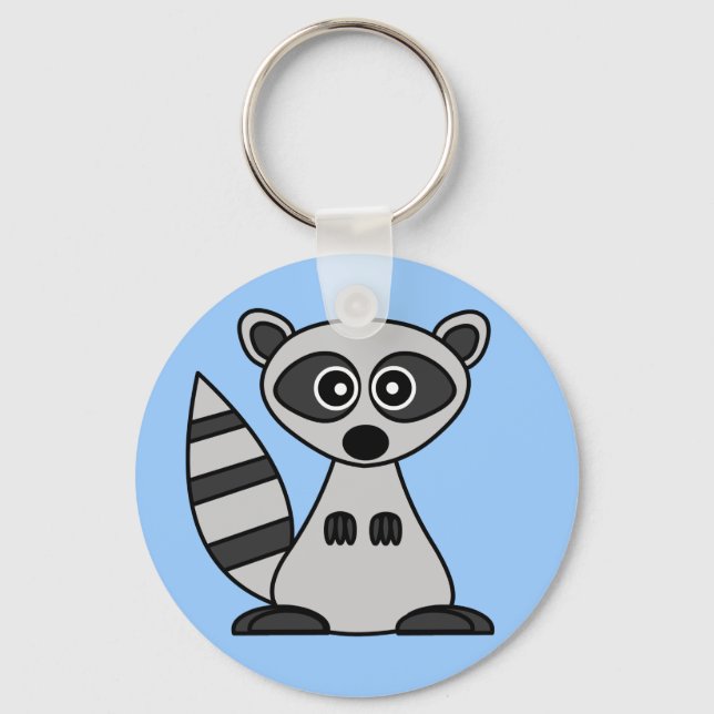 Cute Cartoon Racoon Key Ring (Front)
