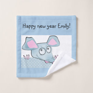 Cute cartoon rat mouse New Year 2020 symbol kids c Bath Towel Set