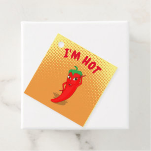 Cute Cartoon Red Hot Pepper Diva Gradient Favour Tags