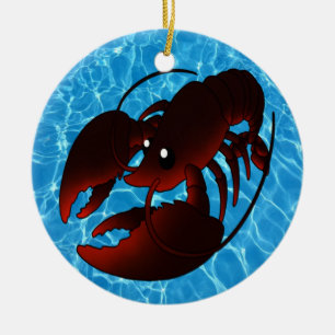 Cute Cartoon Red Lobster Ceramic Tree Decoration