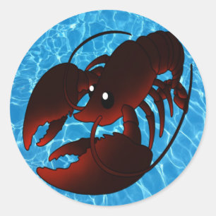 Cute Cartoon Red Lobster Classic Round Sticker