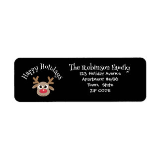 Cute Cartoon Reindeer Black Fun Christmas