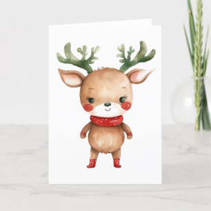 Cute Cartoon Reindeer Card