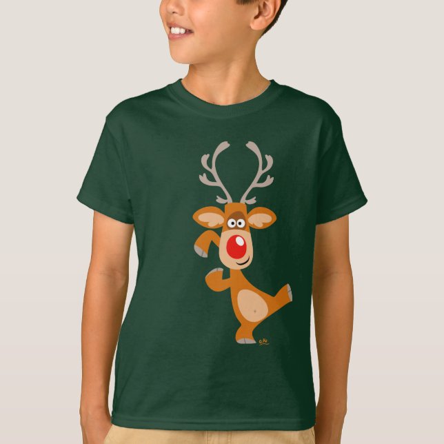 Cute Cartoon Reindeer Children's T-Shirt (Front)