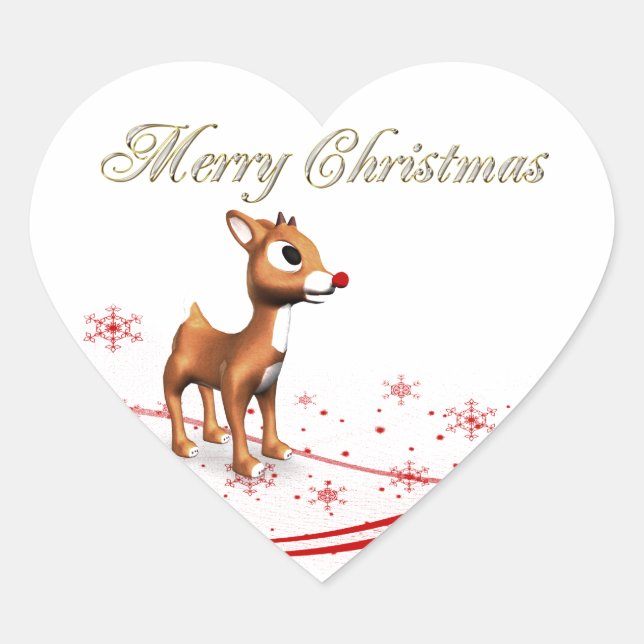 Cute Cartoon Reindeer Christmas Gift Tags (Front)