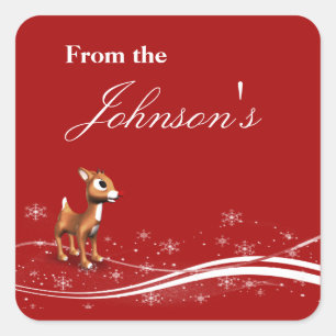 Cute Cartoon Reindeer Christmas Gift Tags