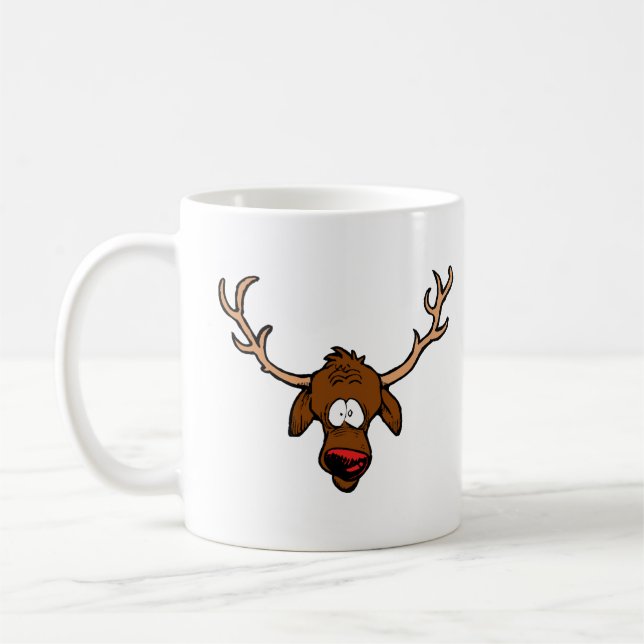 Cute Cartoon Reindeer Coffee Mug (Left)