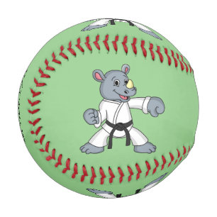 Cute cartoon rhino kung fu cartoon baseball