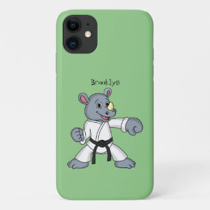 Cute cartoon rhino kung fu cartoon Case-Mate iPhone case