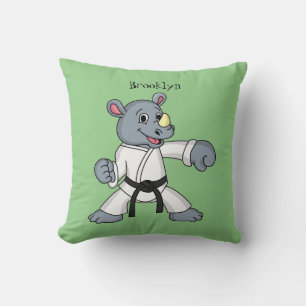 Cute cartoon rhino kung fu cartoon  cushion