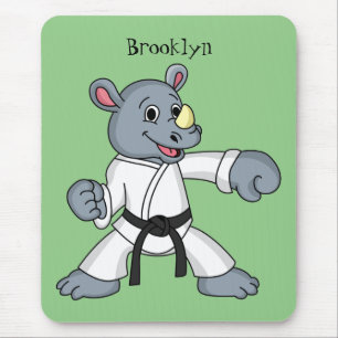Cute cartoon rhino kung fu cartoon mouse pad