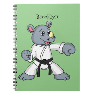 Cute cartoon rhino kung fu cartoon notebook