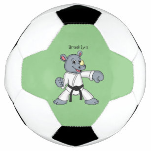 Cute cartoon rhino kung fu cartoon soccer ball