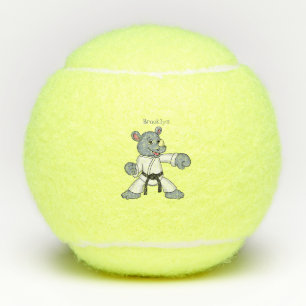 Cute cartoon rhino kung fu cartoon tennis balls