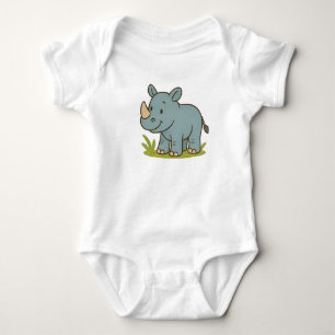 Cute Cartoon Rhino T-Shirt for Kids Baby Bodysuit