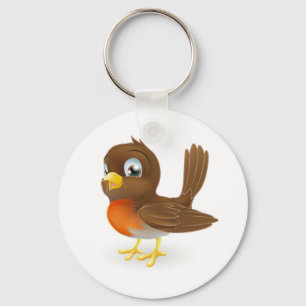 Cute cartoon Robin Illustration Key Ring