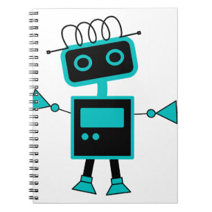 Cute Cartoon Robot made of Electronic symbols Notebook