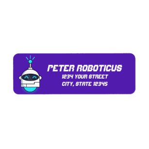 Cute Cartoon Robot Return Address Label