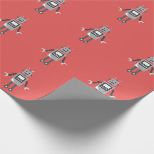 Cute Cartoon Robot Wrapping Paper