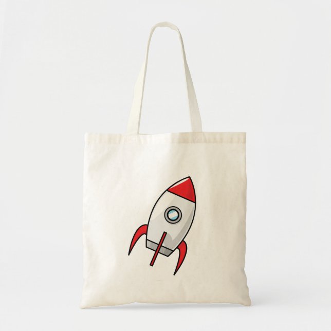 Cute cartoon rocket tote bag (Front)